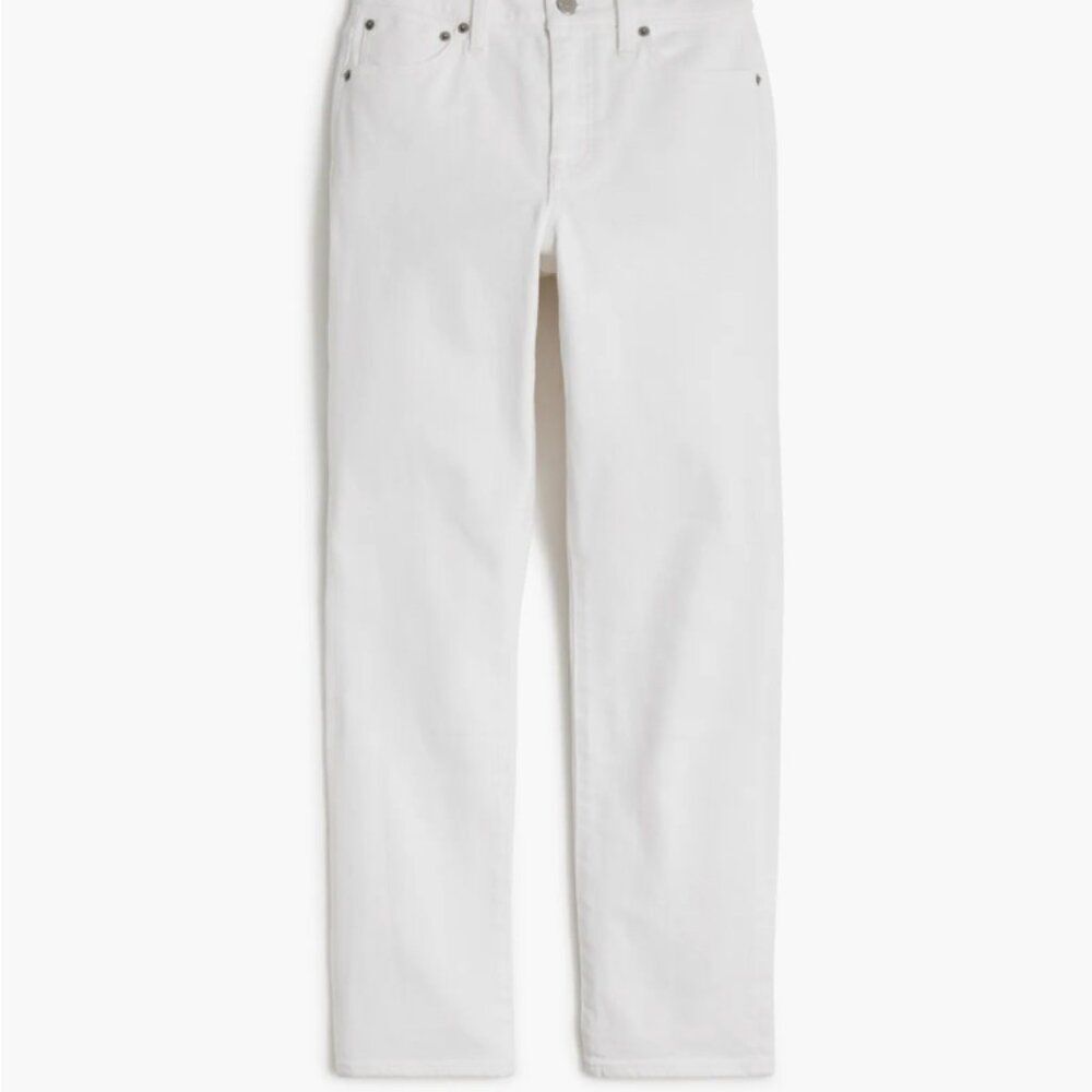 J. Crew Factory BX451 Curvy essential straight white jean stretch size 35Tall